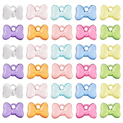 (52) Непрозрачная лаванда Прозрачные акриловые подвески, бантом прелести, разноцветные, 13.5x18x5.5 мм, отверстие : 2.5 мм