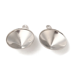 Нержавеющая Сталь Цвет 304 подвеска из нержавеющей стали с заостренной задней частью и стразами, конус, полированный, цвет нержавеющей стали, пригодный для стразов 13.5 мм, 17x14.5x5.5 мм, отверстие : 1.2 мм