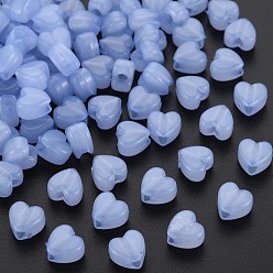 Средний Синий Шифер Имитации акриловых шариков желе, сердце, средний грифельно-синий, 8x8.5x5.5 мм, отверстие : 2.5 мм, Около 2030 шт / 500 г