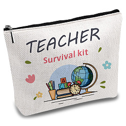 Слово Тема медсестры из поликоттона на заказ холщовые сумки для хранения, металлические мешочки на молнии, прямоугольные, слово, 18x25 см