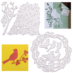 Матовый Платиновый Цвет Углеродистая сталь разрезает трафареты, для diy scrapbooking / фотоальбом, декоративная тисняющая бумажная карточка, птица, матовый цвет платины, 2 шт / комплект