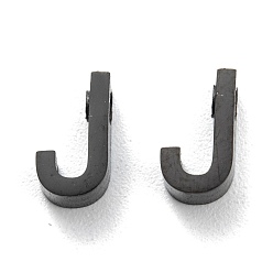 Letter J 304 подвески из нержавеющей стали с ионным покрытием (IP), алфавит, электрофорез черный, letter.j, 8x4.5x3 мм, отверстие : 1.8 мм