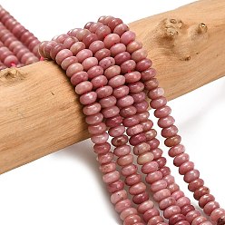 Родонит Природные родонит бисер нитей, рондель, 4x1.5 мм, отверстие : 0.7 мм, около 155 шт / нитка, 14.96'' (38 см)