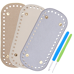 (52) Непрозрачная лаванда 3 шт. 3 цвета овальное дно сумки из искусственной кожи своими руками, 2шт. 2 стили алюминиевые крючки для вязания крючки, разноцветные, 180x80 мм