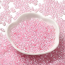 Pink Opaque Acrylic Beads, Beans, Pink, 6x3.5x3mm, Hole: 1.2mm, about 10000pcs/500g