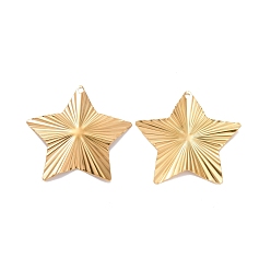 Золотой 304 подвески из нержавеющей стали, звезда, золотые, 40x41.5x1 мм, отверстие : 1.5 мм