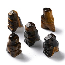 Тигровый глаз Натуральные резные фигурки динозавров из тигрового глаза, Украшения из камня с энергией Рейки, 18x12.5~14x26~26.5 мм