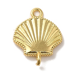 Настоящее золото 18K Стойка покрытие латунь форма оболочки соединитель подвески ссылки, без кадмия и без свинца, долговечный, реальный 18 k позолоченный, 17x14x4 мм, отверстие : 1.6 мм