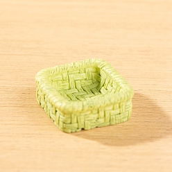 Светло-зеленый Миниатюрные украшения из бамбука и ротанга из смолы, аксессуары для домашнего кукольного домика с микро-ландшафтом, притворяясь опорными украшениями, светло-зеленый, 22x22x8 мм