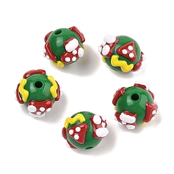 Christmas Socking Рождественская тема нарисованная вручную акрил с эмалевыми бусинами, круглые, рождественские носки, 17~22.5x17~22x15 мм, отверстие : 3.5 мм