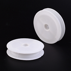 White Plastic Empty Spools for Wire, Thread Bobbins, White, 8.2x1.5cm