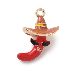 Hat Подвески из эмали и сплава, овощные прелести, золотые, шляпа, 17.5x15.5x8 мм, отверстие : 1.5 мм