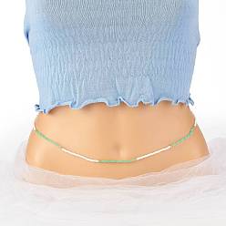 Светлый Морско-зеленый Стеклянные бусины на талии, для женщин девушек, летние украшения, светло-зеленый, 31-1/2 дюйм (80 см)