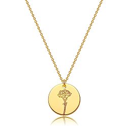 Золотой Латунные ожерелья с подвеской в виде цветка для женщин, золотые, 15.75 дюйм (40 см)