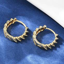 Настоящее золото 18K Латунные серьги-кольца, долговечный, стойки покрытие, без кадмия и без свинца, реальный 18 k позолоченный, 16.5x18.5x5.5 мм