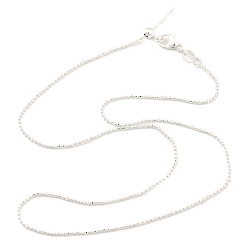 Серебро Регулируемые слайдер латунные шариковые цепочки ожерелья для мужчин и женщин, долговечный, серебряные, 17.72 дюйм (45 см)