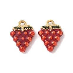 Настоящее золото 18K 304 нержавеющей стальной эмали подвески, клубника прелести, ионное покрытие (ip), реальный 18 k позолоченный, 14x10.5x3 мм, отверстие : 1.4 мм
