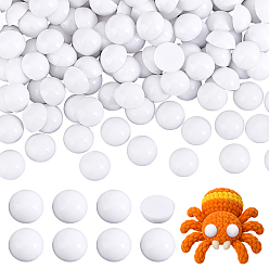 Белый Смола кукла глаза, ремесленные защитные глаза, полукруглый, белые, 12x5 мм, 200 шт / комплект