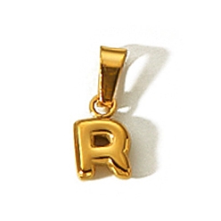 Letter R Амулеты из нержавеющей стали, золотые, буквенное очарование с инициалами, Буква R, 10x6 мм