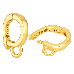 Золотой 2шт. 925 крепление для подвески из стерлингового серебра, золотые, 10.5x7x2 мм, отверстие : 1.6 мм, 2 шт