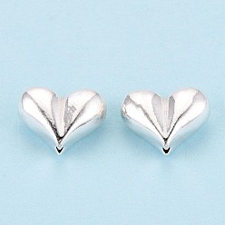 Серебро 925 шарики стерлингового серебра, сердце, серебряные, 11x14x6.5 мм, отверстие : 1.2 мм