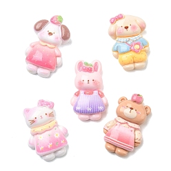 (52) Непрозрачная лаванда Непрозрачные кабошоны из смолы, cmешанных животных, разноцветные, 26~29x17~27.5x7.5~8.5 мм