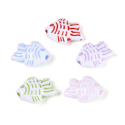 (52) Непрозрачная лаванда Непрозрачные акриловые бусины, ремесло бусы, рыба, разноцветные, 20x15x8~8.5 мм, отверстие : 2.2 мм, Около 463 шт / 500 г