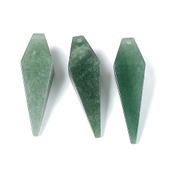 Green Aventurine Natural Green Aventurine Pendants, Arrowhead Charms, 42~44x12~13.5x12~13.5mm, Hole: 1.2~1.6mm