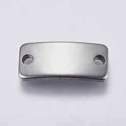 Stainless Steel Color 201 Stainless Steel Links connectors, Rectangle, Stainless Steel Color, 9x20.5x3mm, Hole: 2mm