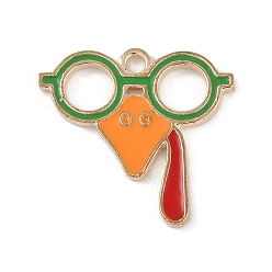 Glasses Подвески из сплава с эмалью на тему Дня благодарения, золотые, очки, 21.5x22.5x1.5 мм, отверстие : 2 мм