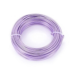 Lilac Round Aluminum Wire, Bendable Metal Craft Wire, for DIY Jewelry Craft Making, Lilac, 9 Gauge, 3.0mm, 25m/500g(82 Feet/500g)