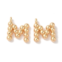 Настоящее золото 18K Латунные подвески, без кадмия, без никеля и без свинца, письмо амулеты, реальный 18 k позолоченный, 12x10x2 мм, отверстие : 1 мм