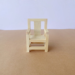 Бланшированный Миндаль Кукольный домик деревянный стул ручной работы в китайском стиле игрушка, аксессуары для кукольного домика с микро-ландшафтом, притворяясь опорными украшениями, бланшированный миндаль, 40x35x60 мм