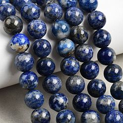 Ляпис-Лазурь Нитки бусины из натурального ляписа-лазури, класса AB, круглые, 8~8.5 мм, отверстие : 0.8 мм, около 48~49 шт / нитка, 15.35~15.55'' (39~39.5 см)