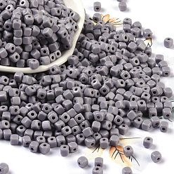 Светло-серый Непрозрачные акриловые бусины, кубические, светло-серый, 4x4x4 мм, отверстие : 1.4 мм