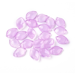 Purple Imitation Jade Glass Pendants, Petal, Purple, 19x13x4.5mm, Hole: 1mm
