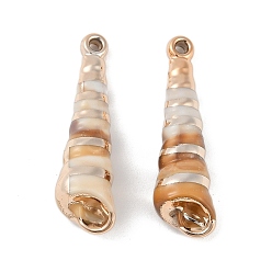 Сэнди Коричневый Покрытие акриловые подвески, с имитацией оболочки, формы раковины, песчаный коричневый, 37x10.5x10.5 мм, отверстие : 1.7 мм