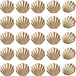 Матовый Светло-Золотой 38 шт. 1 пуговицы из сплава с отверстиями, формы раковины, матовый золотой свет, 17x17.5x8.5 мм, отверстие : 2 мм