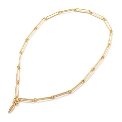 Golden 925 Sterling Silver Paperclip Chain Necklaces, with Spring Ring Clasps, Golden, 16-1/8 inch(41cm)