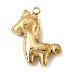 Настоящее золото 18K 304 подвески из нержавеющей стали, лошади прелести, ионное покрытие (ip), реальный 18 k позолоченный, 21.5x18.5x5 мм, отверстие : 1.8 мм
