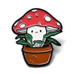 Красный Эмалевые булавки в виде грибов, булавки для лацканов из сплава для одежды рюкзака, красные, 36x31 мм