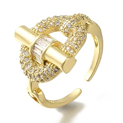 Настоящее золото 18K Обшивка стойки овальная с стержнем из латуни, прозрачный фианит, открытые манжеты, без кадмия и без свинца, долговечный, для женщин, реальный 18 k позолоченный, 15 мм