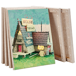 Цвет Древесины 6 шт. прямоугольные деревянные панели для покраски из льна, пустые доски для рисования, для масляной и акриловой живописи, деревесиные, 250x200x15 мм