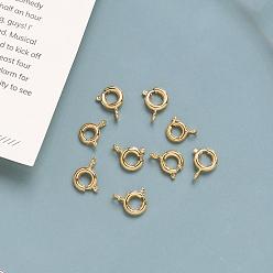 Настоящее золото 18K Латунная застежка пружинного кольца, реальный 18 k позолоченный, 6 мм