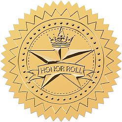 Звезда Пластиковые самоклеящиеся наклейки с тиснением из золотой фольги, стикер украшения медали, звезда, 5x5 см