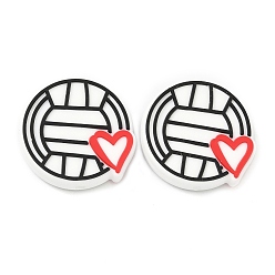 Белый Силиконовые бусины, волейбол, фокусные бусы, белые, 29.5x7.5 мм, отверстие : 2.5 мм