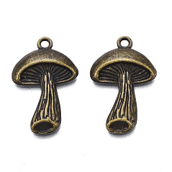 Античная Бронза Сплавочные подвески тибетского стиля, без кадмия и без свинца, гриб, античная бронза, 28.5x18x4 мм, отверстие : 2 мм, Около 470 шт / 1000 г