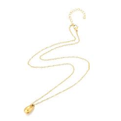 Золотой 304 подвесные из нержавеющей стали ожерелья, с омаром застежками, слеза, золотые, 17.9 дюйм (45.5 см)