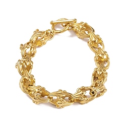 Golden PVD Vacuum Plating 304 Stainless Steel Link Chain Bracelets for Women Men, Golden, 8-7/8 inch(22.5cm)