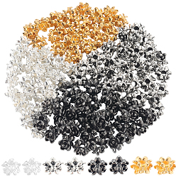 (52) Непрозрачная лаванда 120шт 4 цвета сплава разделительные бусины, цветок, разноцветные, 8.5x8x5 мм, отверстие : 2.5 мм, 30 шт / цвет